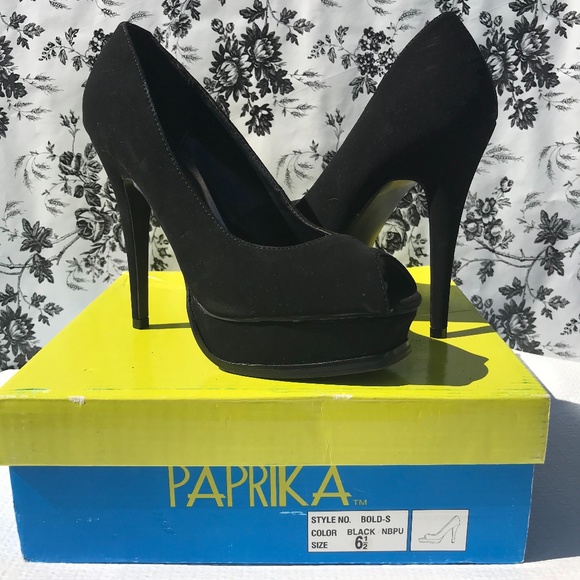 NEW Black Peep Toe Pumps - Picture 1 of 10